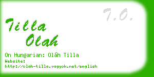 tilla olah business card